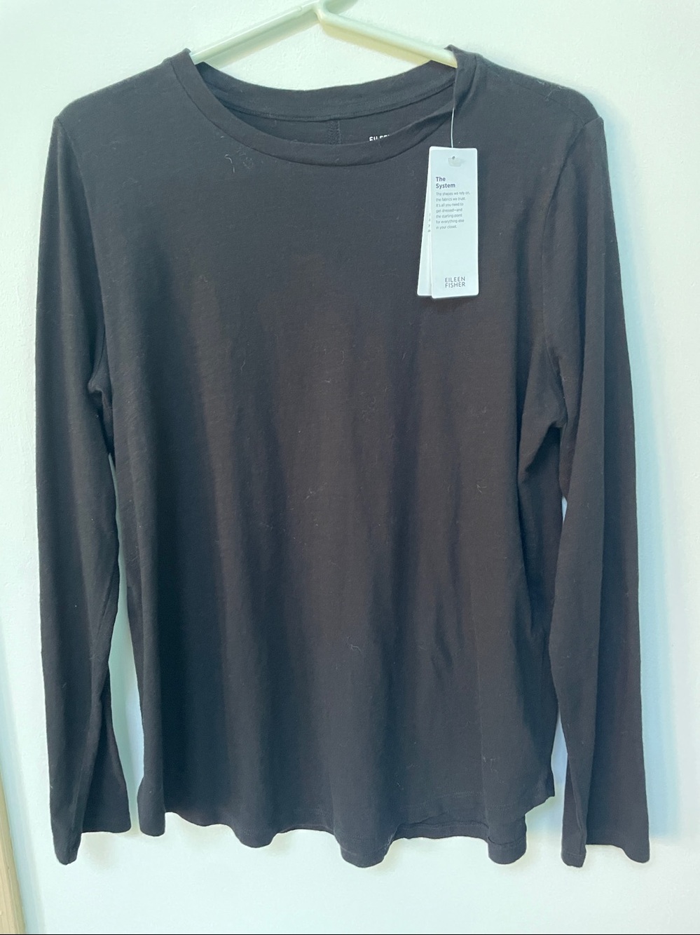 Eileen Fisher Womens Round Neck Top Black